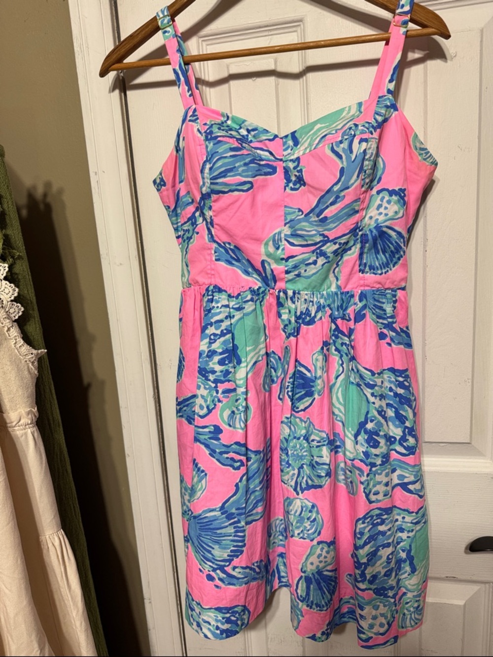 Lilly Pulitzer Pink Blue Seashells Print Sundress